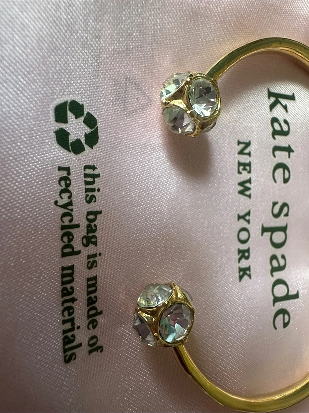 kate spade Gold Open Cuff Bracelet with Crystal Ends